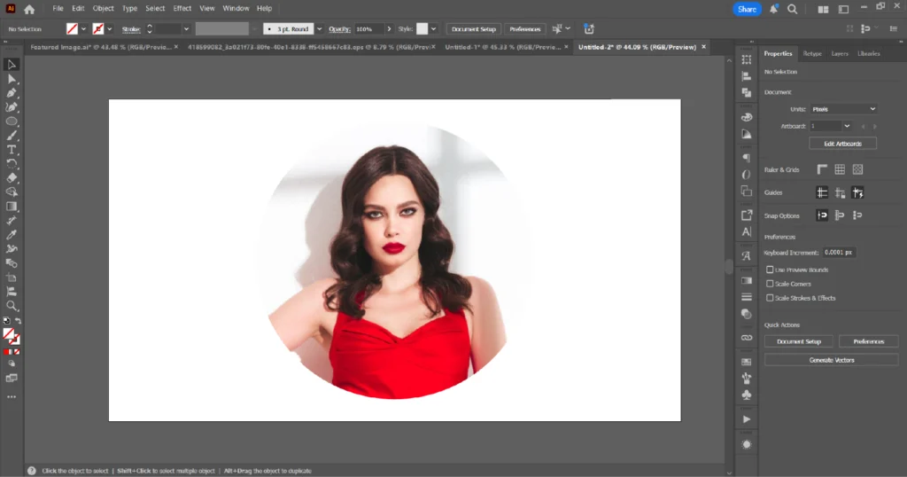 Final result of a clipping mask in Adobe Illustrator where the image is visible only inside the shape.