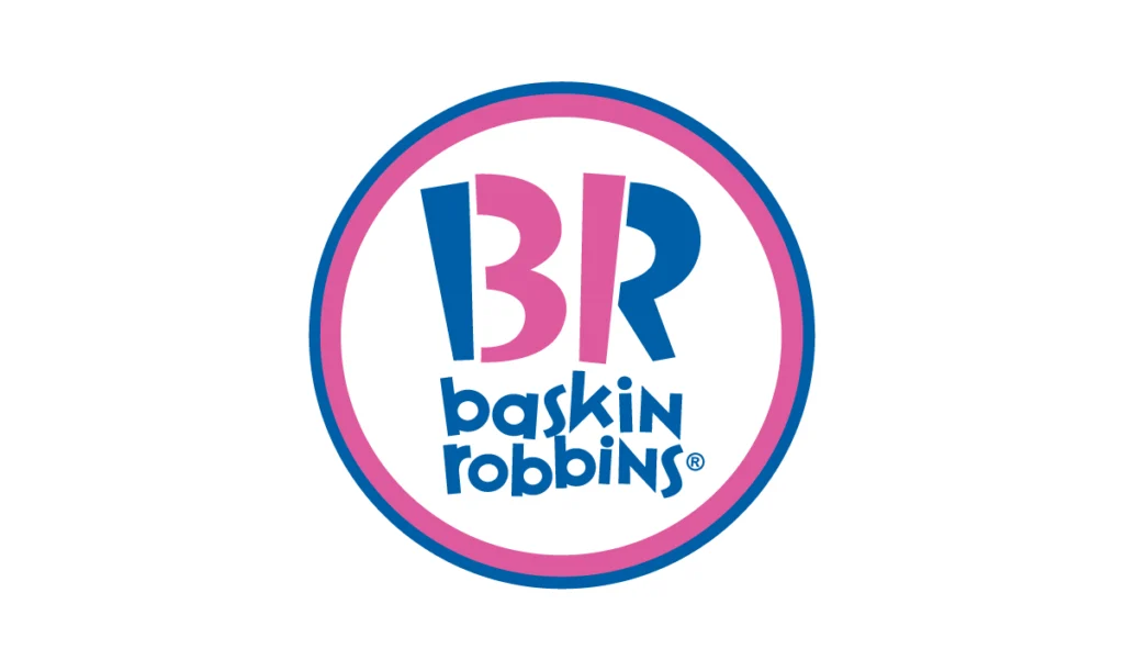 Baskin-Robbins wordmark logo in pink and blue colors