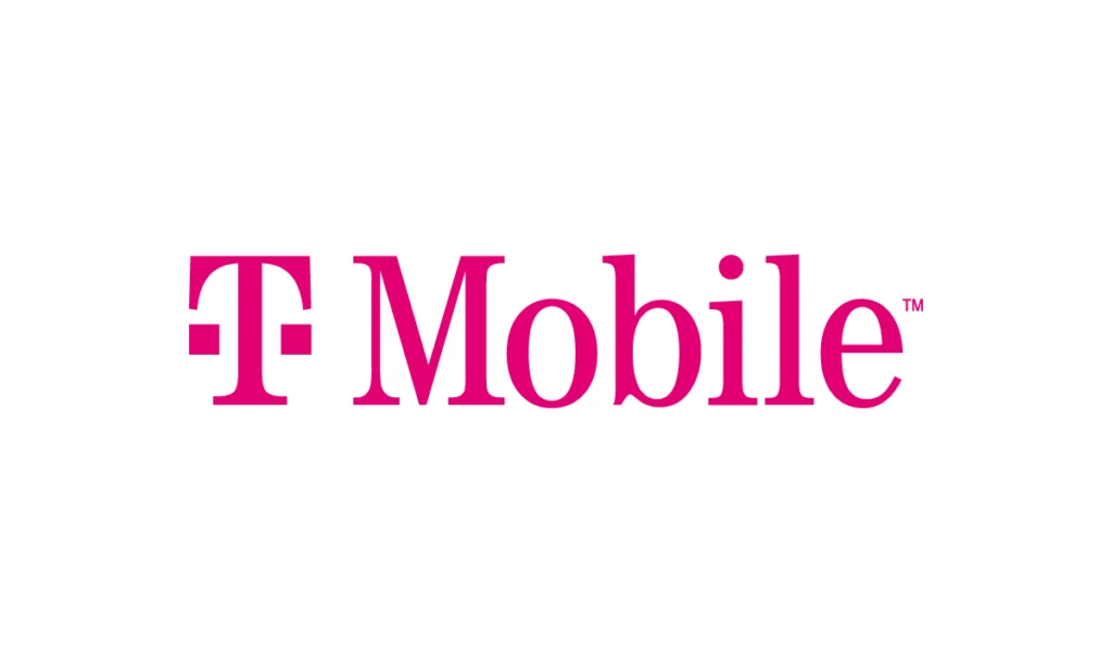 T-Mobile wordmark logo in magenta pink color