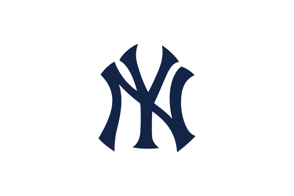 New York Yankees NY monogram logo symbol in navy blue.